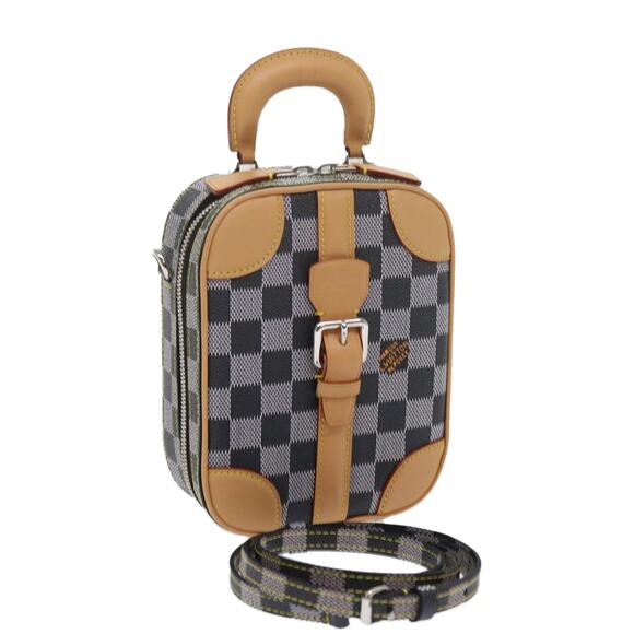LOUIS VUITTON Damier Versette Vertical Hand Bag White Black N60273 - Picture 1 of 16